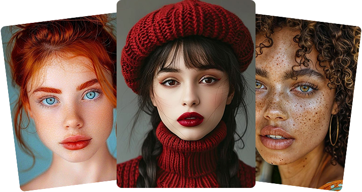 مجموعه متنوع از لنزهای رنگی